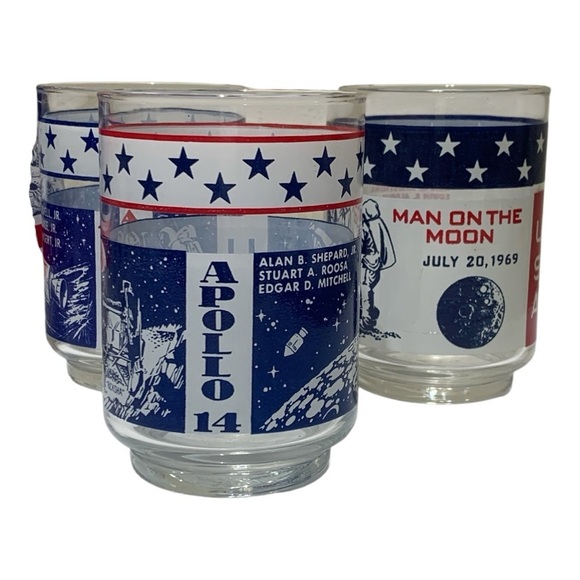 Vintage Libbey Nasa Apollo Missions 11-14 Carafe and Glass Set - Picture 6 of 6